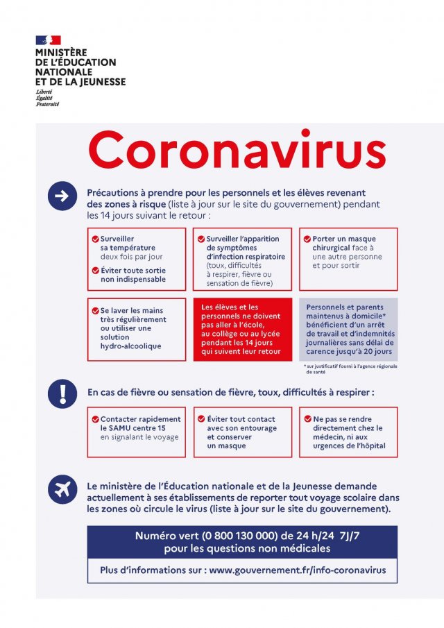 Infographie Nationale Coronavirus